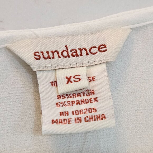 Sundance White Embroidered Dress XS Cream Boho Feminine Peasant NWOT - Picture 8 of 12